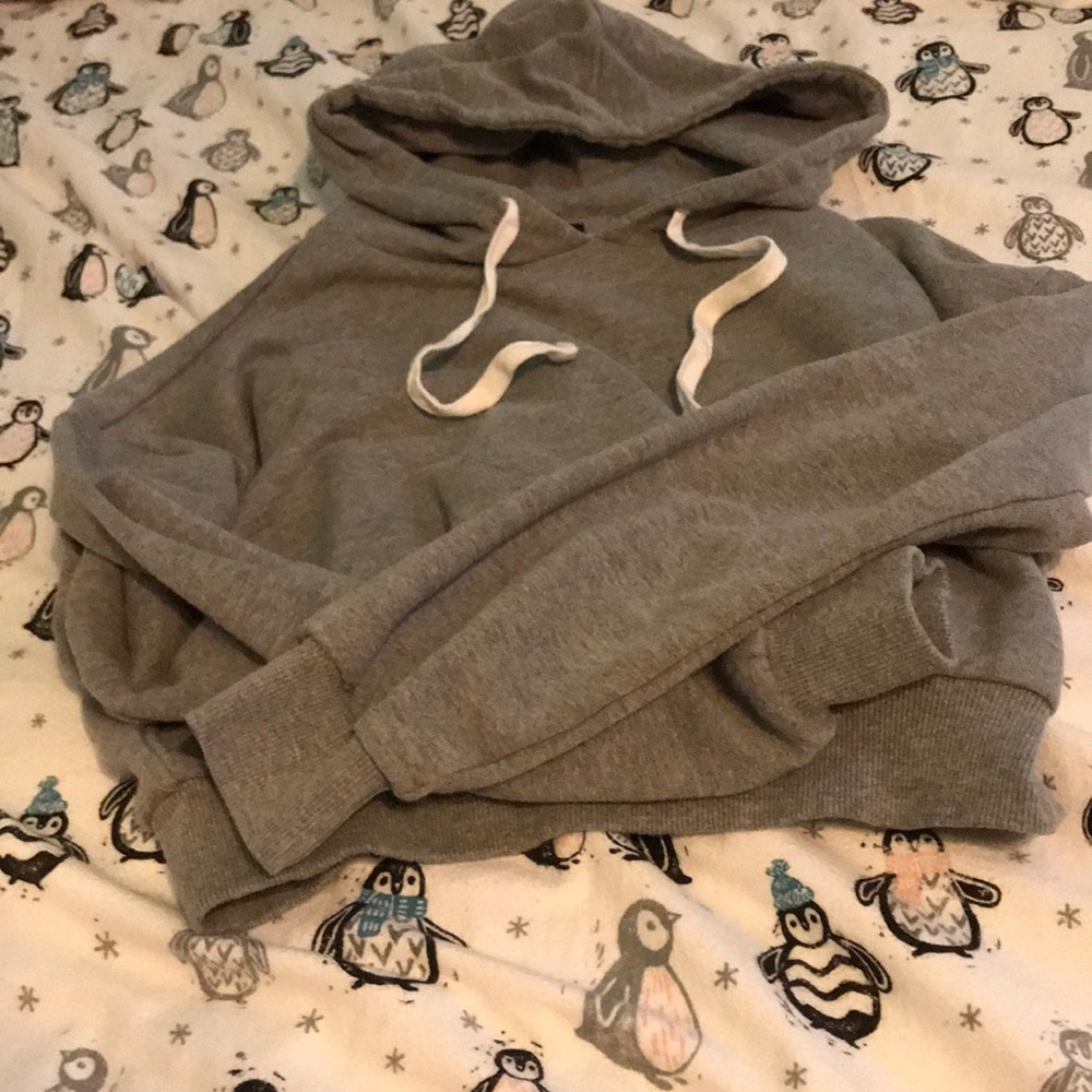 Long sleeve grey crop top